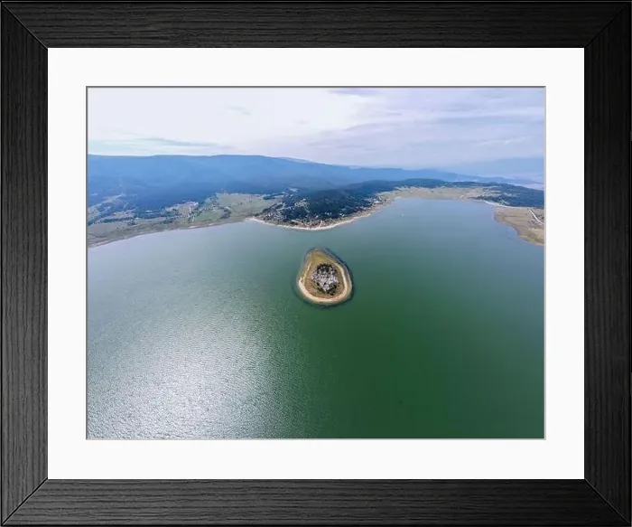 Framed Print : Aerial panoramic view of Batak Reservoir, Pazardzhik Region, Bulgaria Framed Print : Aerial panoramic view of Batak Reservoir, Pazardzhik Region, Bulgaria