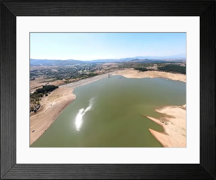 Framed Print : Aerial panorama of Domlyan Reservoir, Sredna Gora Mountain, Plovdiv Region, Bulgaria Framed Print : Aerial panorama of Domlyan Reservoir, Sredna Gora Mountain, Plovdiv Region, Bulgaria