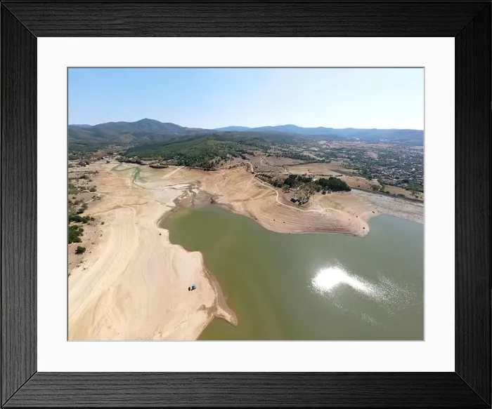 Framed Print : Aerial panorama of Domlyan Reservoir, Sredna Gora Mountain, Plovdiv Region, Bulgaria Framed Print : Aerial panorama of Domlyan Reservoir, Sredna Gora Mountain, Plovdiv Region, Bulgaria