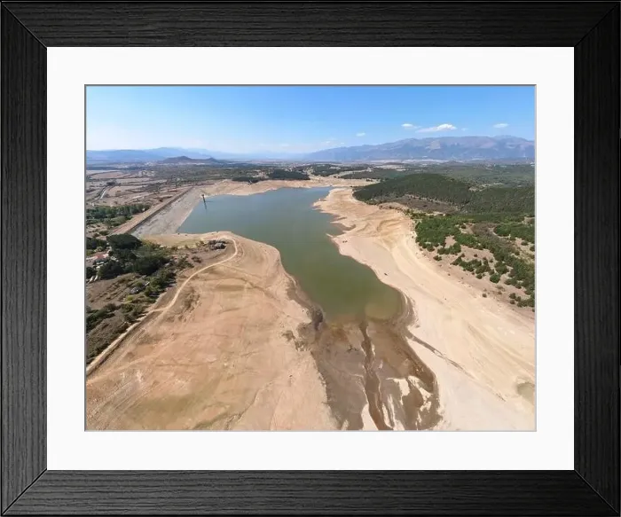 Framed Print : Aerial panorama of Domlyan Reservoir, Sredna Gora Mountain, Plovdiv Region, Bulgaria Framed Print : Aerial panorama of Domlyan Reservoir, Sredna Gora Mountain, Plovdiv Region, Bulgaria