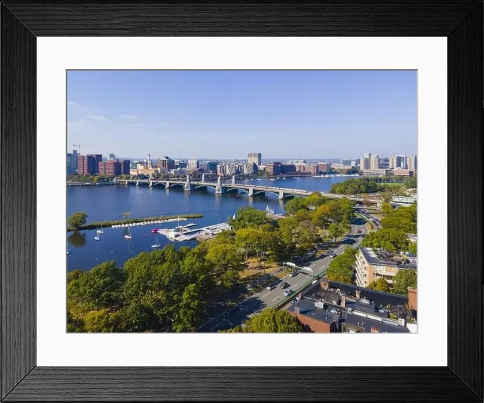 Framed Print : Boston Longfellow Bridge on Charles River aerial view that connects city of Cambridge and Boston, Massachusetts MA, USA Framed Print : Boston Longfellow Bridge on Charles River aerial view that connects city of Cambridge and Boston, Massachusetts MA, USA