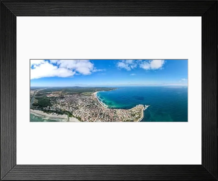 Framed Print : Aerial panoramic view of town of Primorsko, Burgas Region, Bulgaria Framed Print : Aerial panoramic view of town of Primorsko, Burgas Region, Bulgaria