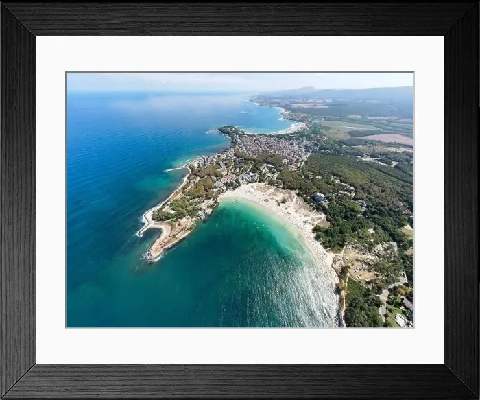 Framed Print : Aerial Panoramic view of town of Kiten, Burgas Region, Bulgaria Framed Print : Aerial Panoramic view of town of Kiten, Burgas Region, Bulgaria