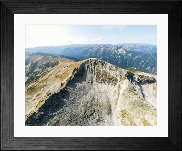 Framed Print : Aerial panorama of Musala peak, Rila mountain, Bulgaria Framed Print : Aerial panorama of Musala peak, Rila mountain, Bulgaria