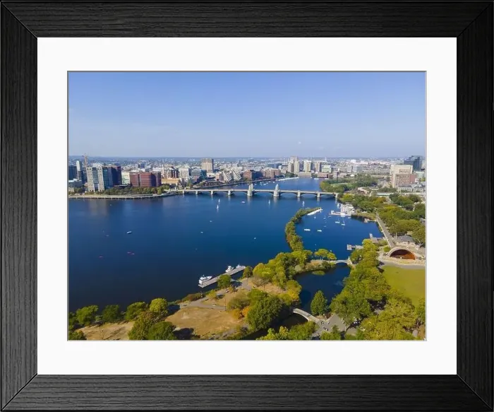 Framed Print : Boston Longfellow Bridge on Charles River aerial view that connects city of Cambridge and Boston, Massachusetts MA, USA Framed Print : Boston Longfellow Bridge on Charles River aerial view that connects city of Cambridge and Boston, Massachusetts MA, USA