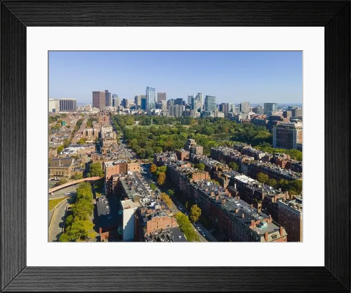 Framed Print : Historic Boston Beacon Hill and Public Garden aerial view, Boston, Massachusetts MA, USA Framed Print : Historic Boston Beacon Hill and Public Garden aerial view, Boston, Massachusetts MA, USA