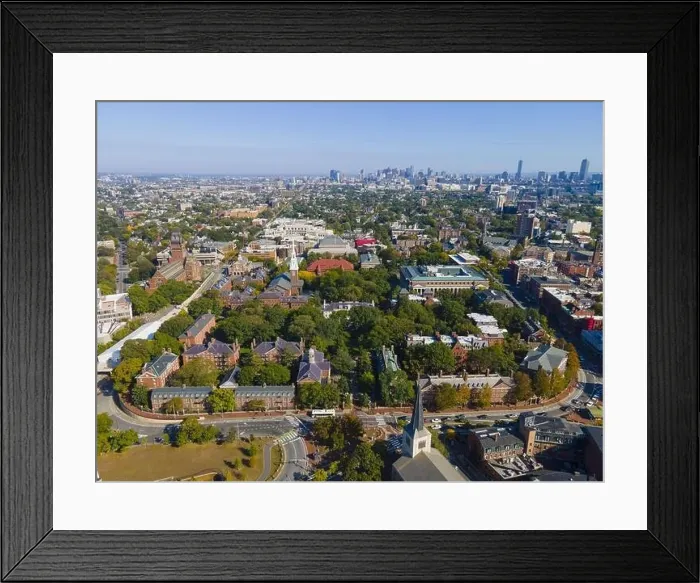 Framed Print : Aerial view of Old Harvard Yard including Memorial Hall Framed Print : Aerial view of Old Harvard Yard including Memorial Hall