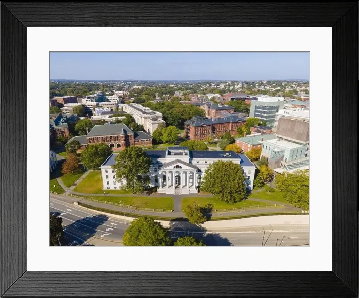 Framed Print : Littauer Center of Public Administration building and Harvard Law School aerial view in Harvard University Framed Print : Littauer Center of Public Administration building and Harvard Law School aerial view in Harvard University