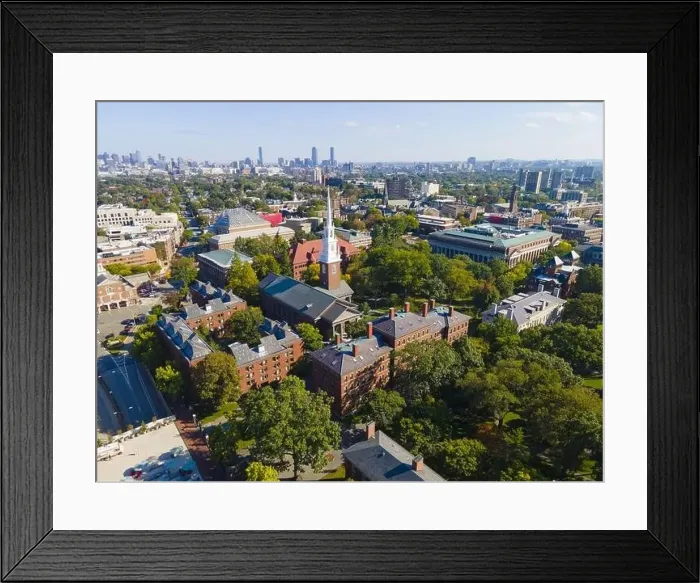Framed Print : Aerial view of Old Harvard Yard including Memorial Hall Framed Print : Aerial view of Old Harvard Yard including Memorial Hall