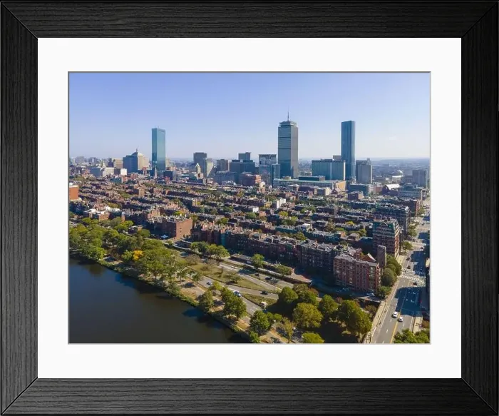 Framed Print : Boston Back Bay modern city skyline including John Hancock Tower Framed Print : Boston Back Bay modern city skyline including John Hancock Tower