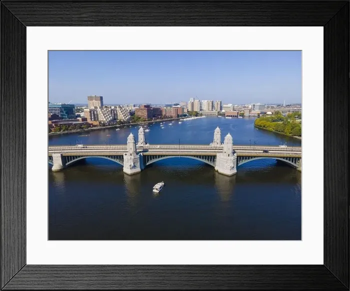 Framed Print : Boston Longfellow Bridge on Charles River aerial view that connects city of Cambridge and Boston, Massachusetts MA, USA Framed Print : Boston Longfellow Bridge on Charles River aerial view that connects city of Cambridge and Boston, Massachusetts MA, USA