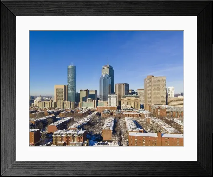 Framed Print : Boston Back Bay modern city skyline including Prudential Tower Framed Print : Boston Back Bay modern city skyline including Prudential Tower