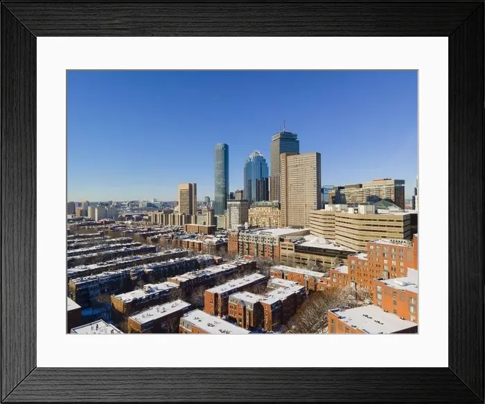Framed Print : Boston Back Bay modern city skyline including Prudential Tower Framed Print : Boston Back Bay modern city skyline including Prudential Tower