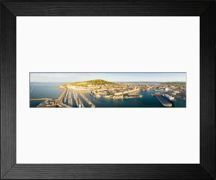 Framed Print : Aerial panorama of the port of Sète at sunrise in Hérault in Occitanie, France Framed Print : Aerial panorama of the port of Sète at sunrise in Hérault in Occitanie, France