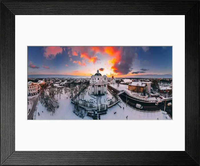 Framed Print : Panoramic aerial view of the cathedral Framed Print : Panoramic aerial view of the cathedral
