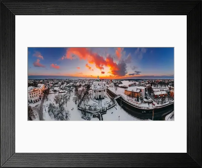 Framed Print : Panoramic aerial view of the cathedral Framed Print : Panoramic aerial view of the cathedral