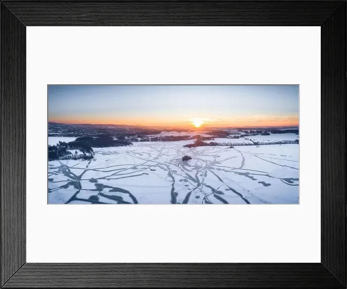 Framed Print : Drone shot above the Dam reservoir in Bautzen during sunset with frozen lake winter season ice snow white Framed Print : Drone shot above the Dam reservoir in Bautzen during sunset with frozen lake winter season ice snow white