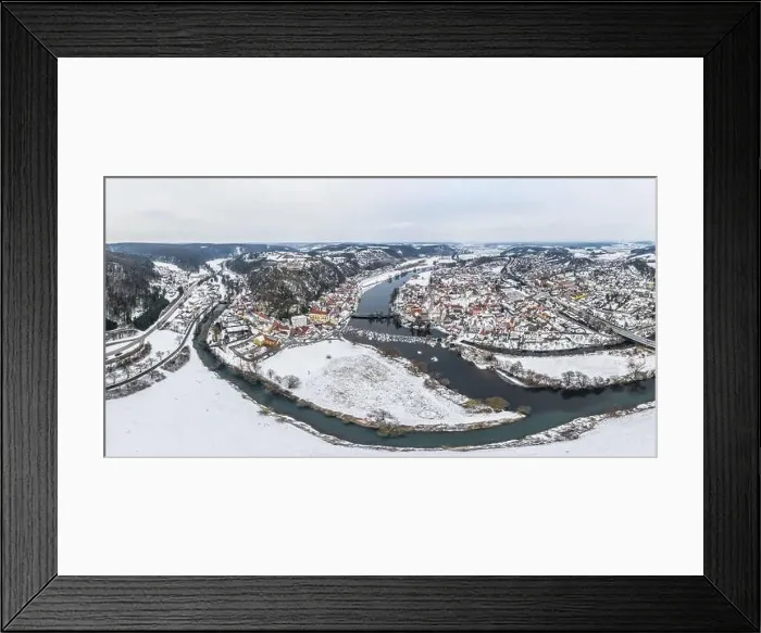 Framed Print : Aerial view from drone of town view of market Kallmünz Kallmuenz in Bavaria and bridge over river Naab Framed Print : Aerial view from drone of town view of market Kallmünz Kallmuenz in Bavaria and bridge over river Naab