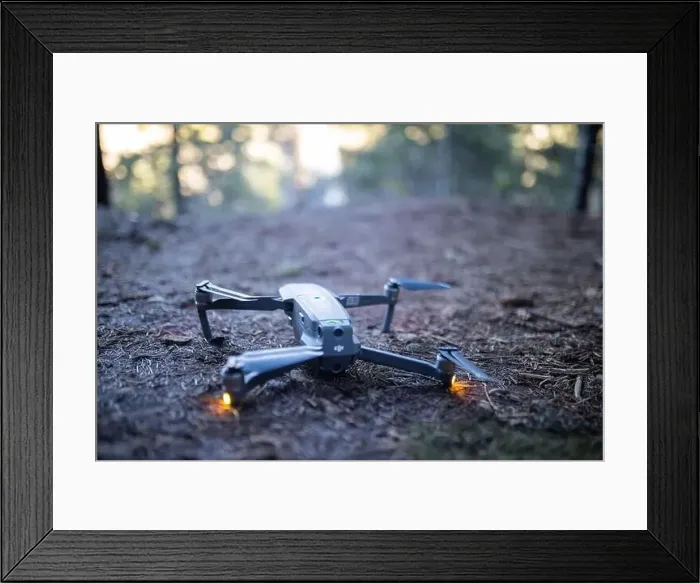 Framed Print : Drone on the dirt ground with blurry background Framed Print : Drone on the dirt ground with blurry background