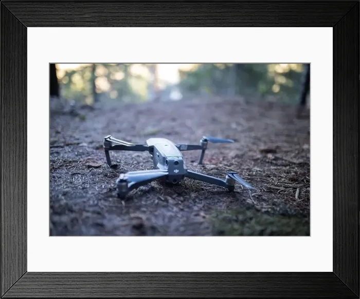 Framed Print : Drone on the dirt ground with blurry background Framed Print : Drone on the dirt ground with blurry background