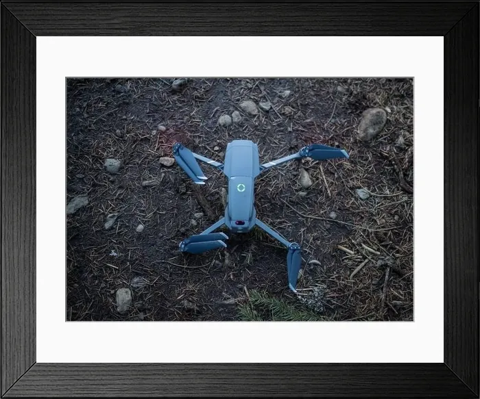 Framed Print : Drone on the dirt ground with blurry background Framed Print : Drone on the dirt ground with blurry background