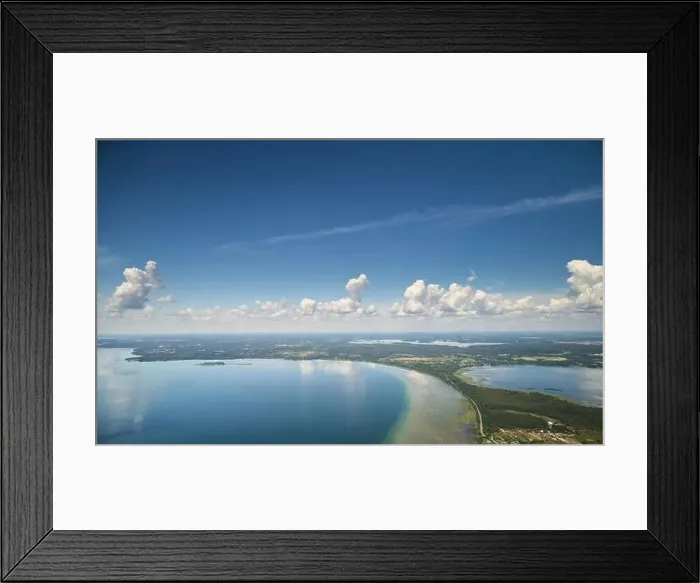 Framed Print : Clean lake Naroch in Belarus aerial drone view Framed Print : Clean lake Naroch in Belarus aerial drone view