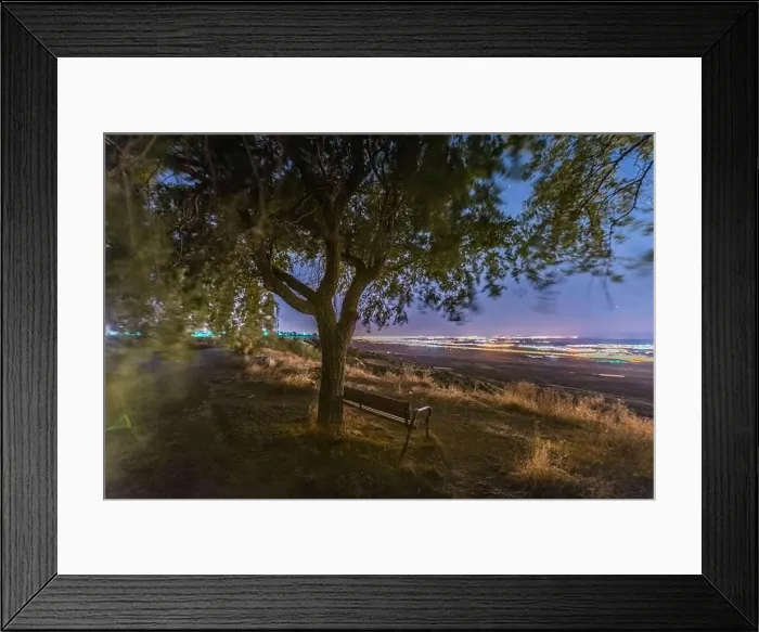 Framed Print : viewpoint in rural town at night time Framed Print : viewpoint in rural town at night time