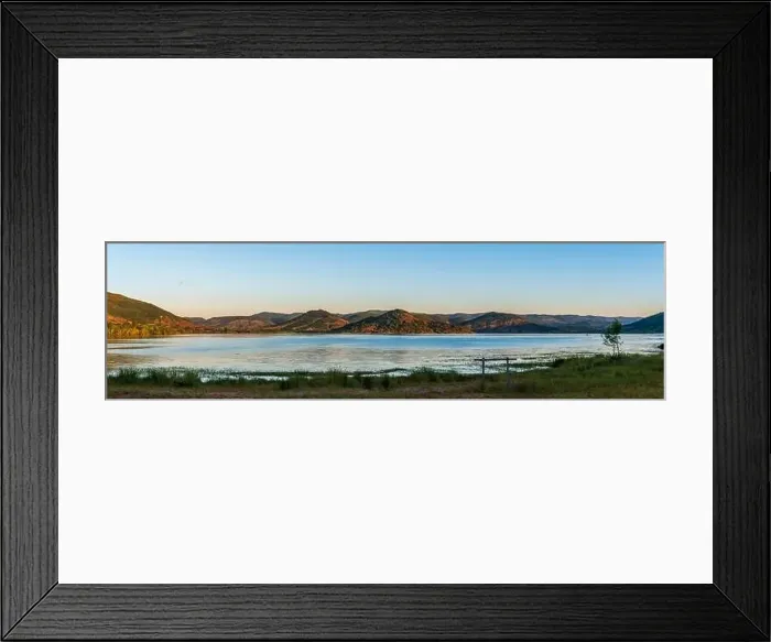 Framed Print : Aerial panorama of Lac du Salagou in the early morning in summer in Hérault in Occitania, France Framed Print : Aerial panorama of Lac du Salagou in the early morning in summer in Hérault in Occitania, France