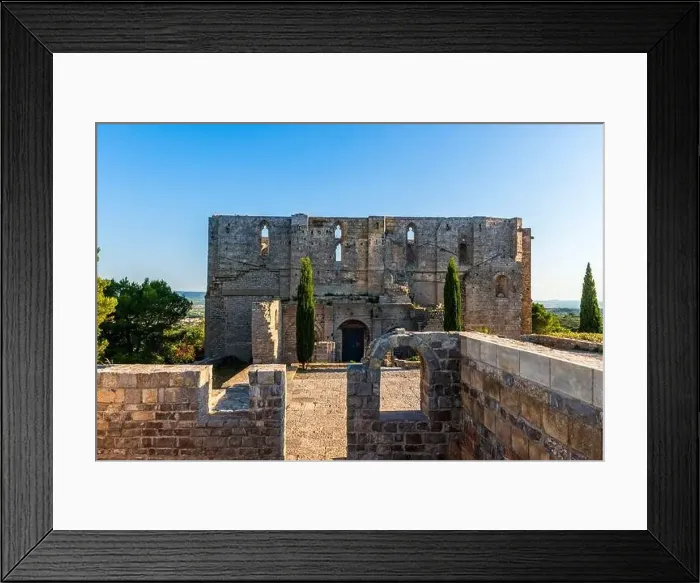 Framed Print : View of Saint Félix de Monceau abbey in Gigean in Hérault in Occitania, France Framed Print : View of Saint Félix de Monceau abbey in Gigean in Hérault in Occitania, France