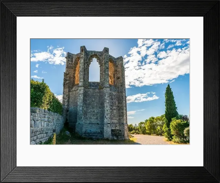 Framed Print : View of Saint Félix de Monceau abbey in Gigean in Hérault in Occitania, France Framed Print : View of Saint Félix de Monceau abbey in Gigean in Hérault in Occitania, France