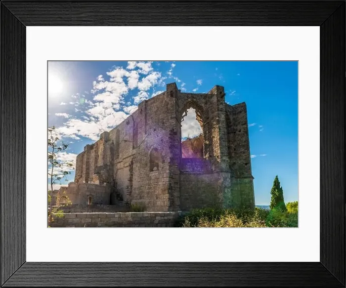 Framed Print : View of Saint Félix de Monceau abbey in Gigean in Hérault in Occitania, France Framed Print : View of Saint Félix de Monceau abbey in Gigean in Hérault in Occitania, France