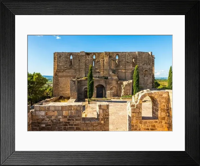 Framed Print : View of Saint Félix de Monceau abbey in Gigean in Hérault in Occitania, France Framed Print : View of Saint Félix de Monceau abbey in Gigean in Hérault in Occitania, France