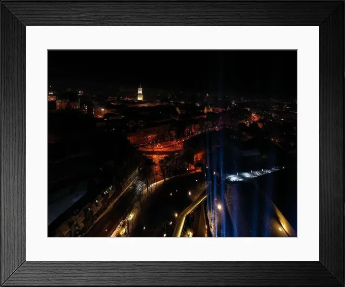 Framed Print : Lviv, Ukraine - February 20, 2021: Rays of the Maidan art event in memory of the Heavenly Hundred Framed Print : Lviv, Ukraine - February 20, 2021: Rays of the Maidan art event in memory of the Heavenly Hundred