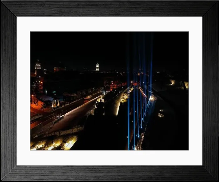 Framed Print : Lviv, Ukraine - February 20, 2021: Rays of the Maidan art event in memory of the Heavenly Hundred