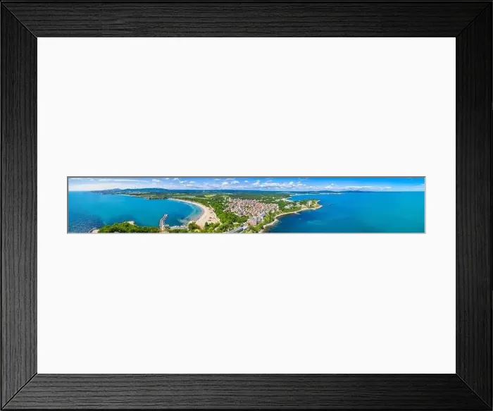 Framed Print : Aerial view of Bulgarian seaside town Kiten Framed Print : Aerial view of Bulgarian seaside town Kiten
