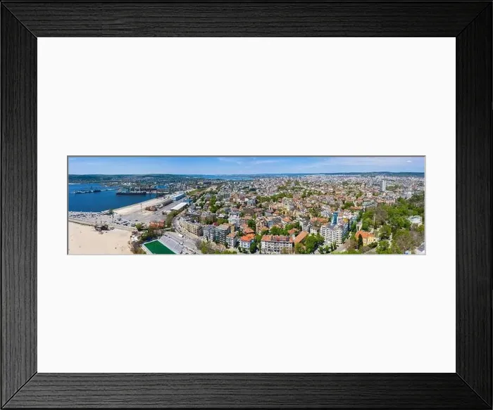 Framed Print : Aerial view of the Bulgarian city Varna