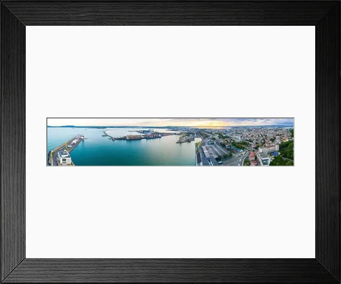 Framed Print : Aerial view of the port of Bourgas in Bulgaria Framed Print : Aerial view of the port of Bourgas in Bulgaria
