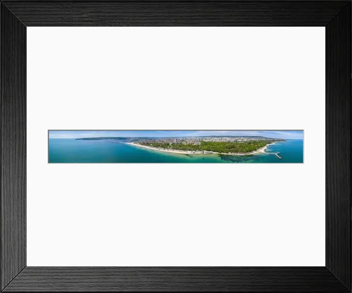 Framed Print : Aerial view of the central beach of the bulgarian town Varna Framed Print : Aerial view of the central beach of the bulgarian town Varna