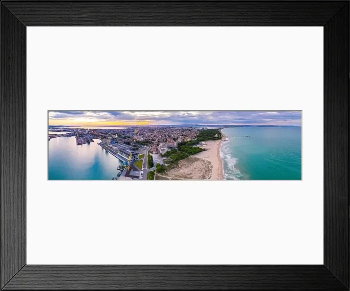 Framed Print : Aerial view of the Bulgarian city Bourgas Framed Print : Aerial view of the Bulgarian city Bourgas