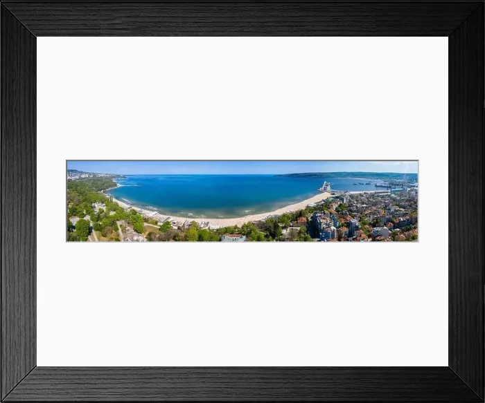 Framed Print : Aerial view of the central beach of the bulgarian town Varna Framed Print : Aerial view of the central beach of the bulgarian town Varna