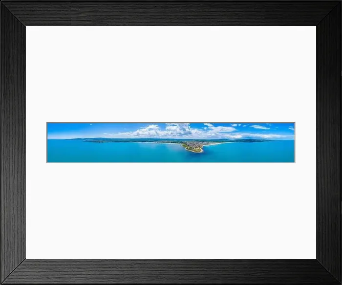 Framed Print : Aerial view of Bulgarian seaside town Primorsko Framed Print : Aerial view of Bulgarian seaside town Primorsko