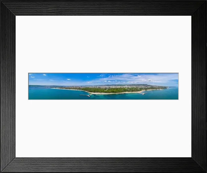 Framed Print : Aerial view of the central beach of the bulgarian town Varna Framed Print : Aerial view of the central beach of the bulgarian town Varna
