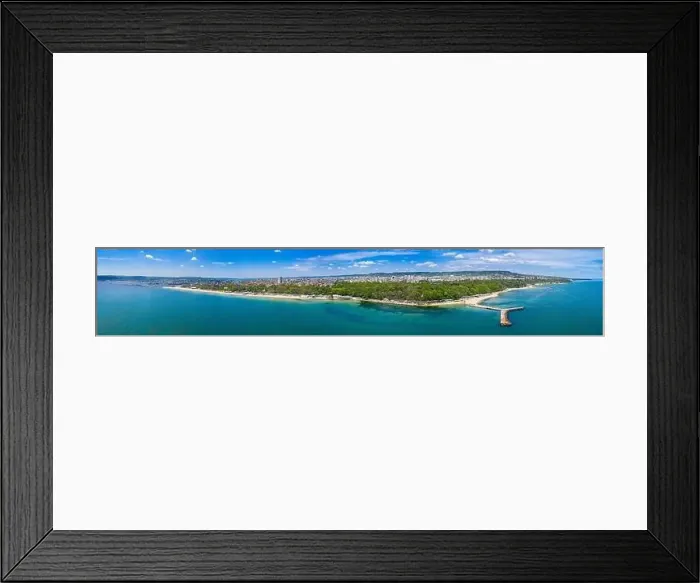 Framed Print : Aerial view of the central beach of the bulgarian town Varna Framed Print : Aerial view of the central beach of the bulgarian town Varna