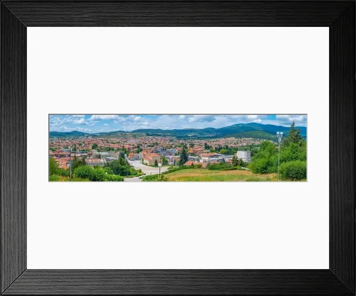 Framed Print : View of Panagyurishte town in Bulgaria from the National memorial complex Apriltsi Framed Print : View of Panagyurishte town in Bulgaria from the National memorial complex Apriltsi