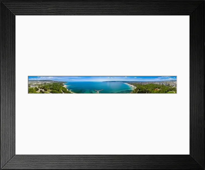 Framed Print : Aerial view of the central beach of the bulgarian town Varna Framed Print : Aerial view of the central beach of the bulgarian town Varna