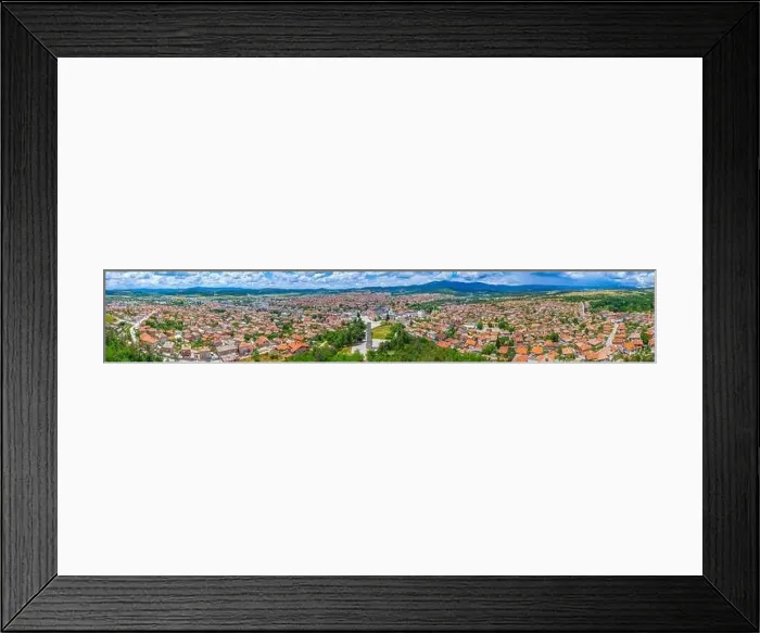 Framed Print : View of Panagyurishte town in Bulgaria from the National memorial complex Apriltsi Framed Print : View of Panagyurishte town in Bulgaria from the National memorial complex Apriltsi