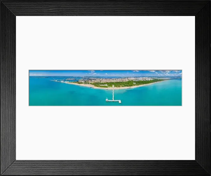 Framed Print : Aerial view of the pier of Burgas in Bulgaria Framed Print : Aerial view of the pier of Burgas in Bulgaria