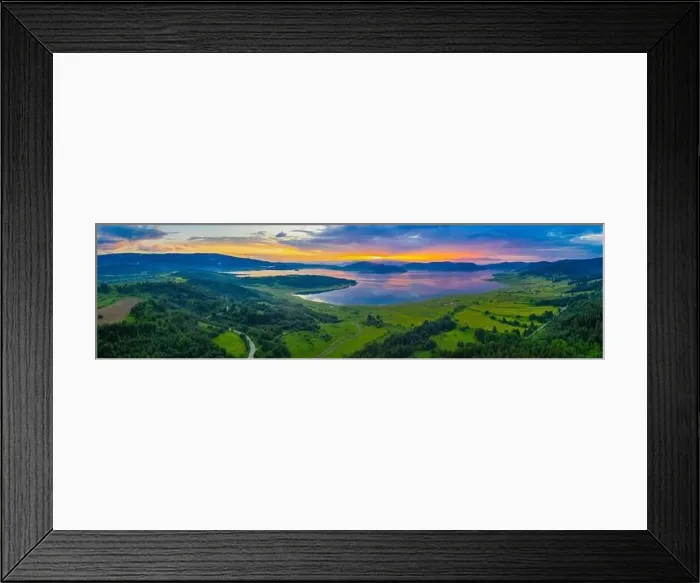 Framed Print : Sunset aerial view of Batak reservoir in Bulgaria Framed Print : Sunset aerial view of Batak reservoir in Bulgaria