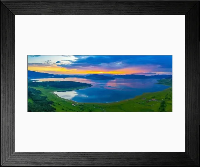 Framed Print : Sunset aerial view of Batak reservoir in Bulgaria Framed Print : Sunset aerial view of Batak reservoir in Bulgaria