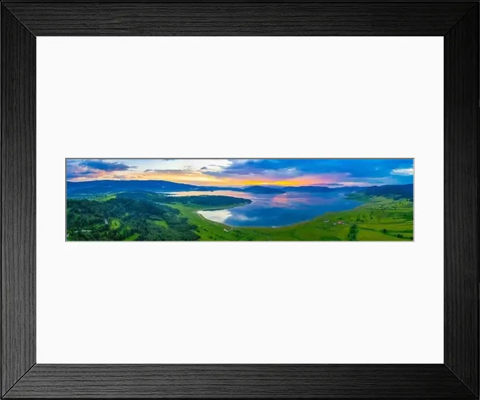 Framed Print : Sunset aerial view of Batak reservoir in Bulgaria Framed Print : Sunset aerial view of Batak reservoir in Bulgaria